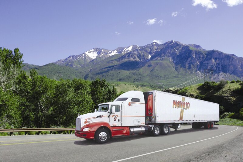 White and Red Semi-truck — Serene