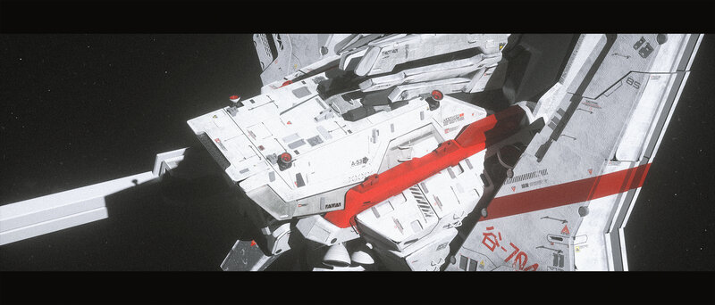 White and Red Spaceship — Dramatic
