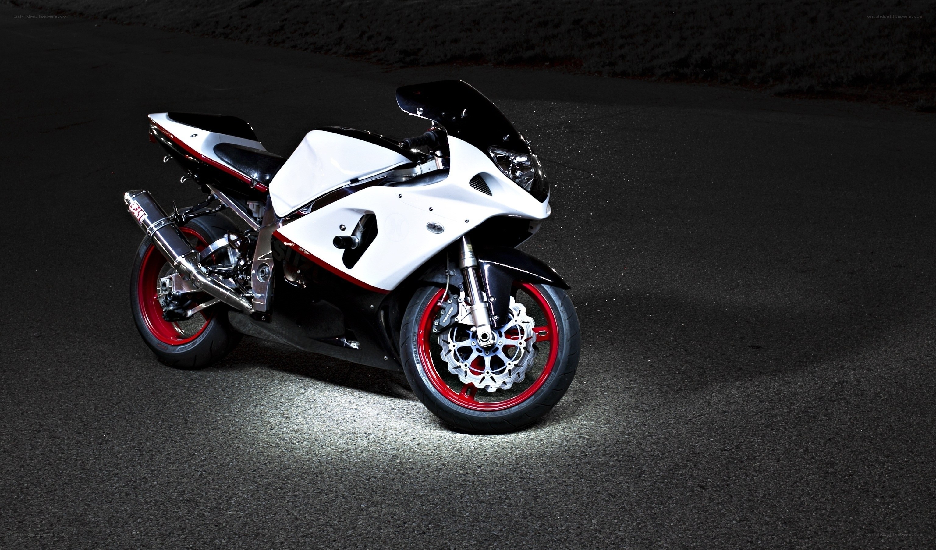 White and red sport motorcycle