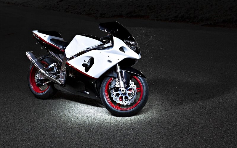 white and red sport motorcycle