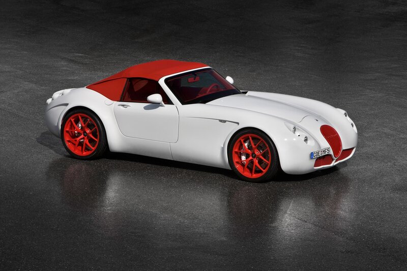 White and red sports car