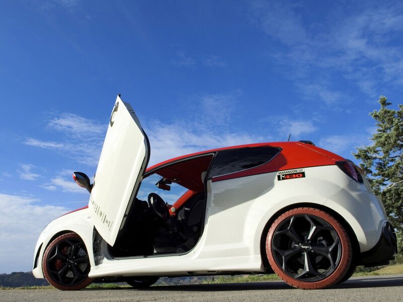 white and red sports car