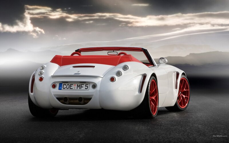 white and red sports car