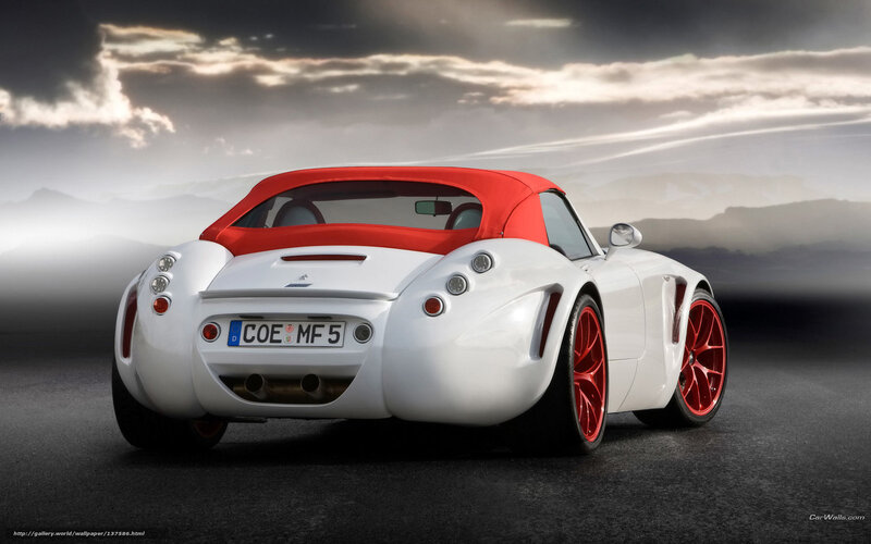White and Red Sports Car — Dramatic, Photograph