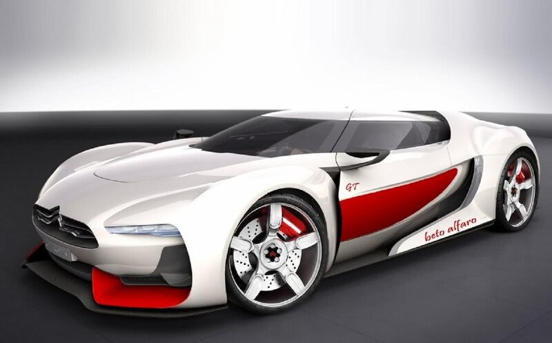 White and Red Sports Car — Sleek, Modern