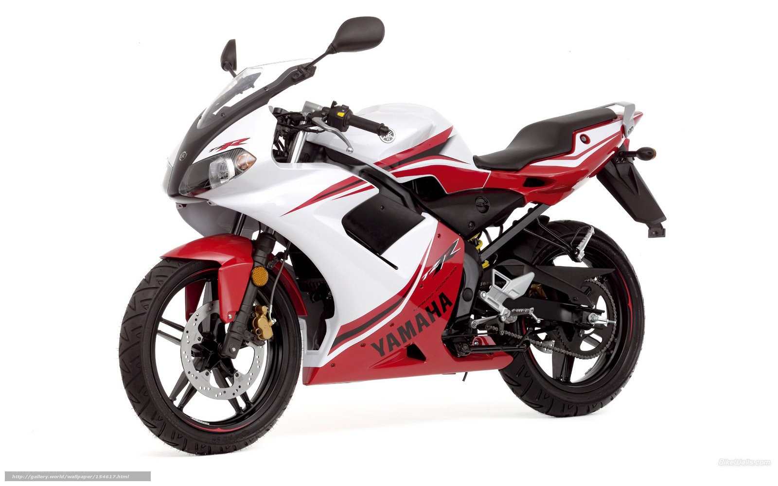 White and red Yamaha motorcycle