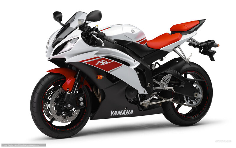 White and red Yamaha sport motorcycle