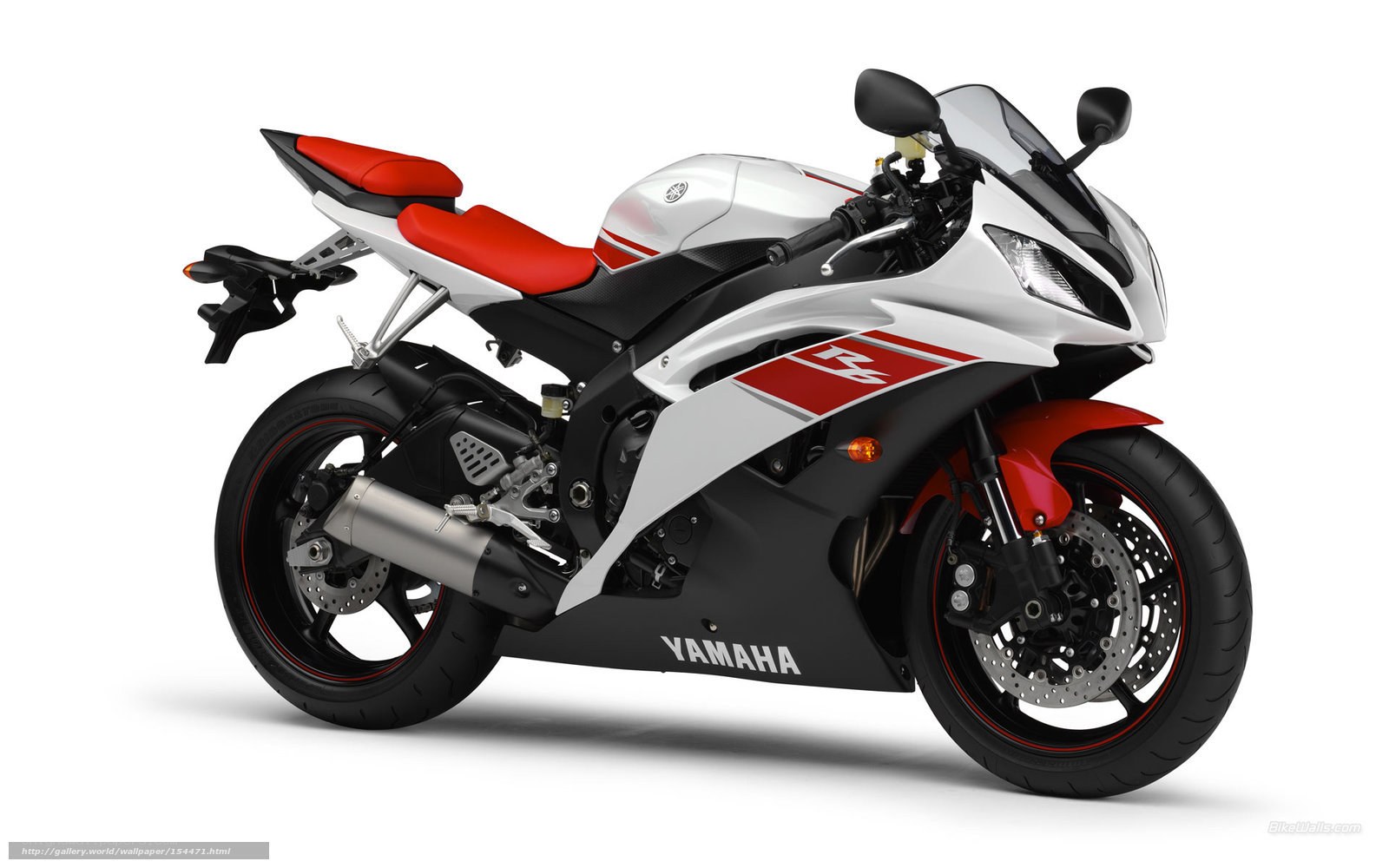 White and red Yamaha sportbike