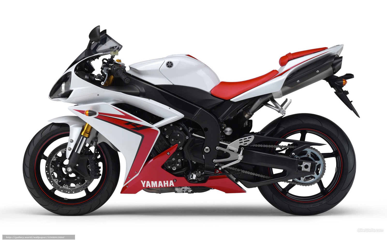 White and red Yamaha sportbike