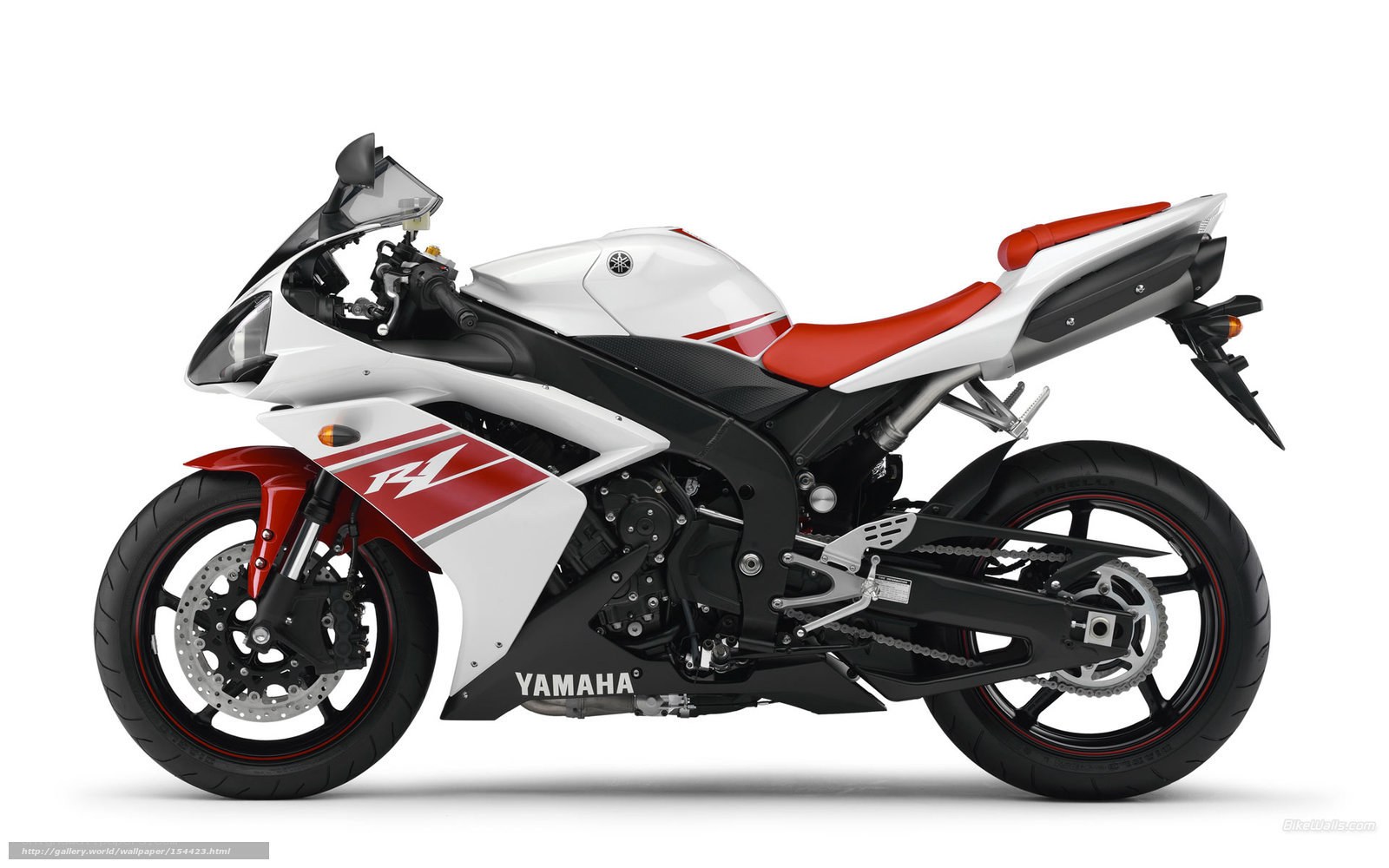 White and red Yamaha sportbike