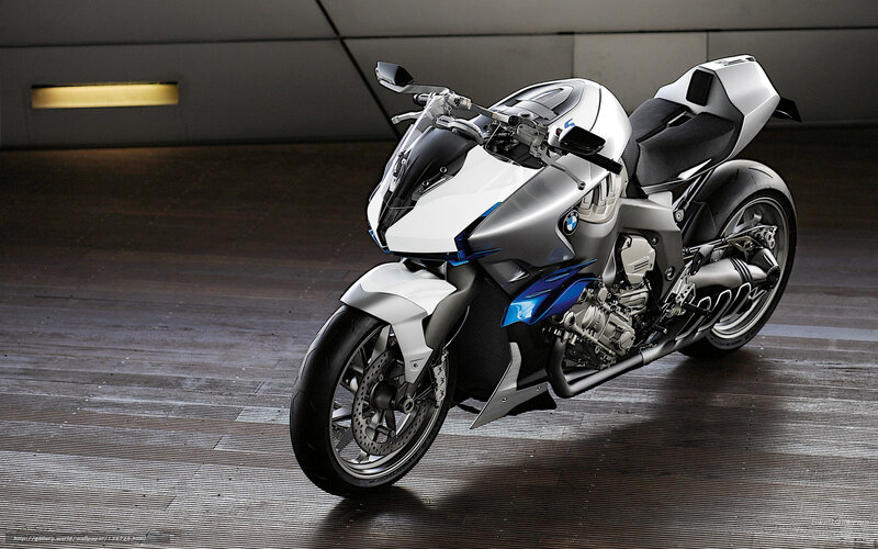 White and Silver Motorcycle — Modern, 3d Render