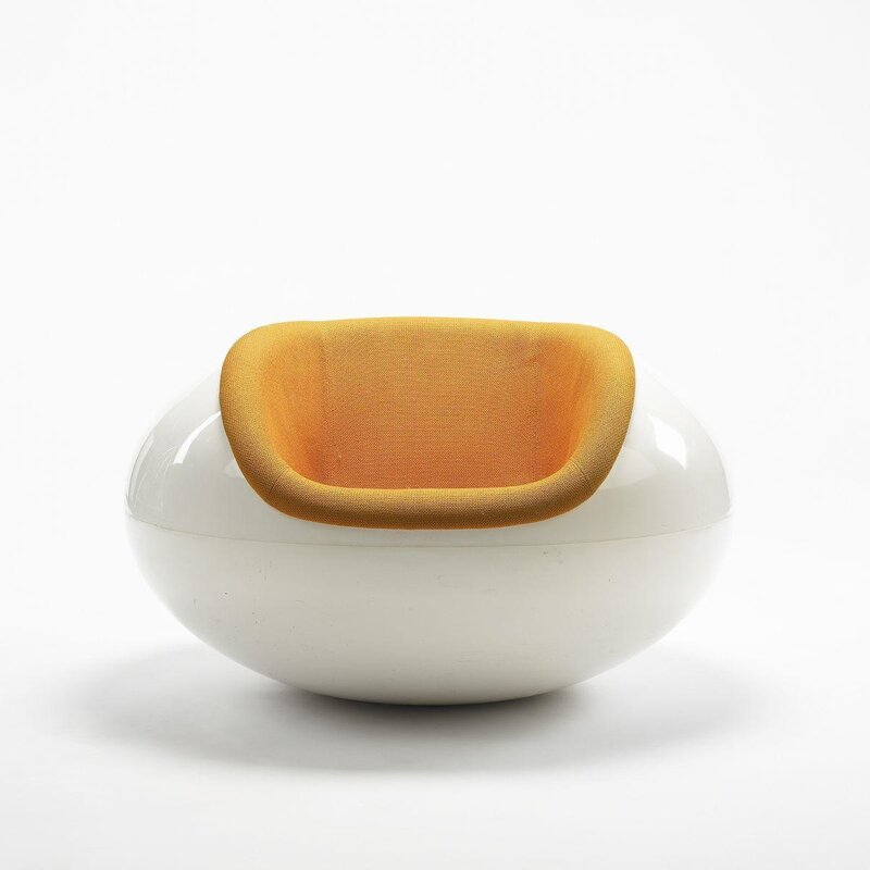 white and yellow modern chair