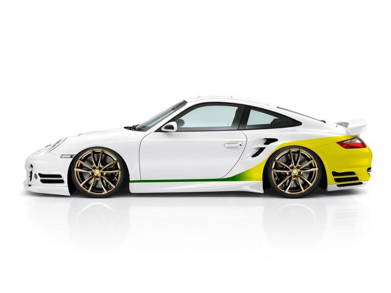white and yellow sports car