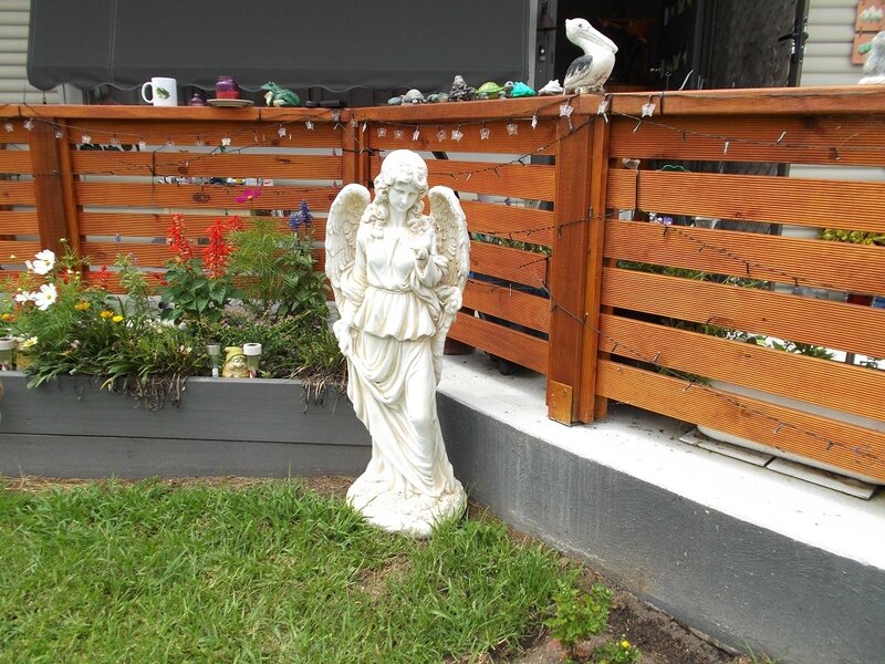 White Angel Statue — Green