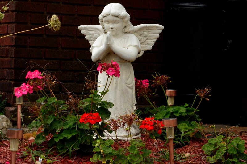 White Angel Statue — Serene, Night