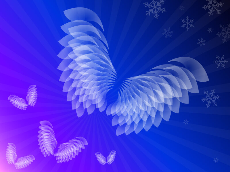 White Angel Wings — Blue, Serene