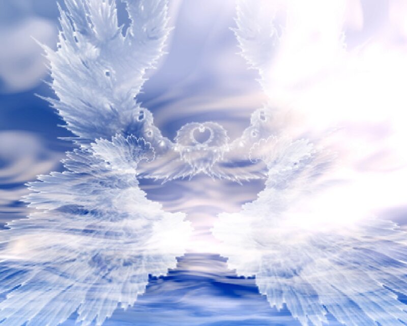White Angel Wings — Blue