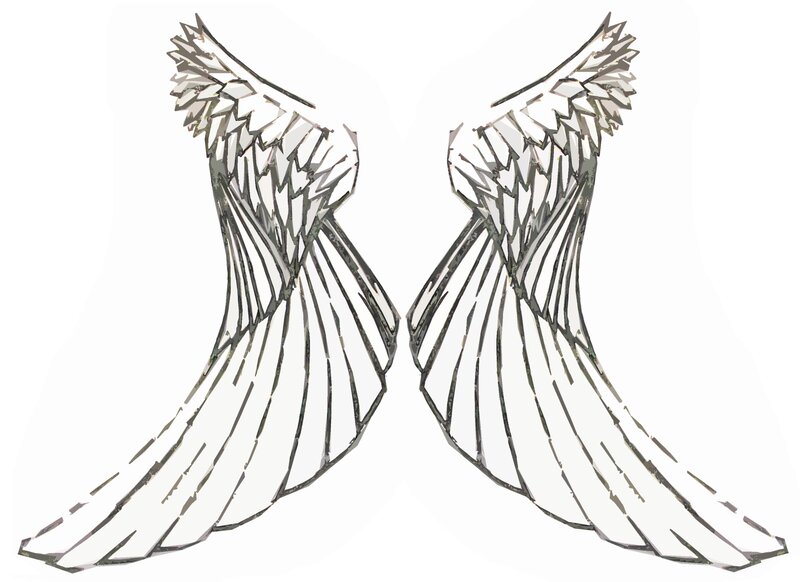 white angel wings drawing