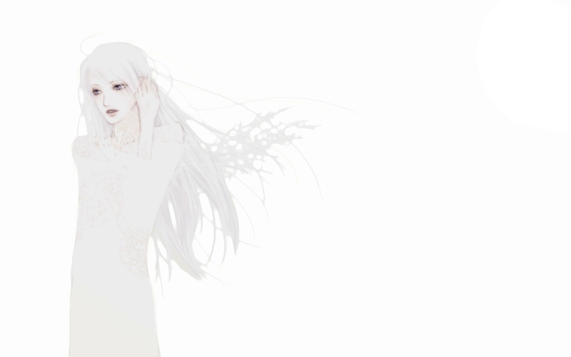 white angel with long hair