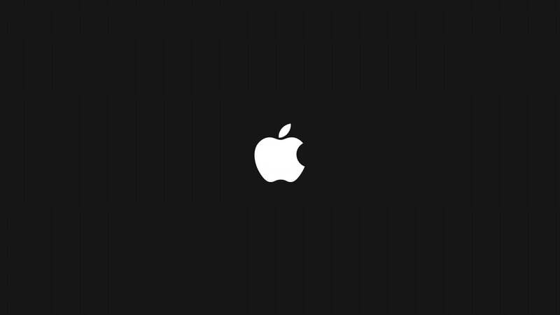 White Apple Logo — Black Background