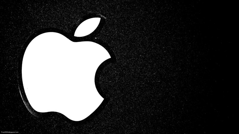 White Apple Logo — Black, Dark
