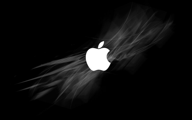 White Apple Logo — Black, Dramatic