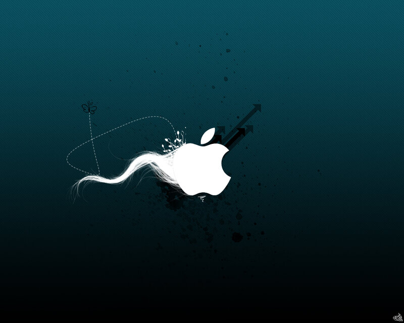 White Apple Logo — Black, Dynamic