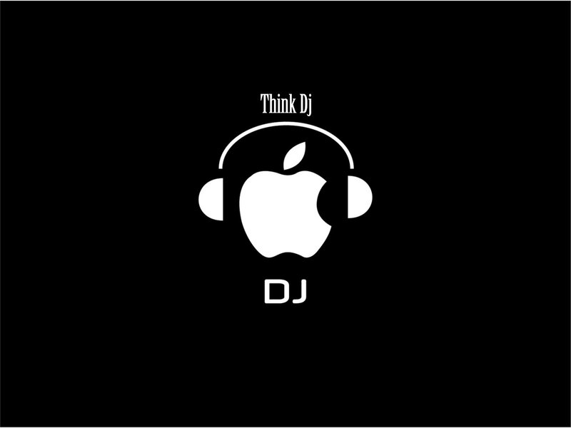 White Apple Logo — Black, Minimalist