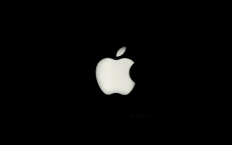 White Apple Logo — Black, Neutral, Minimalist