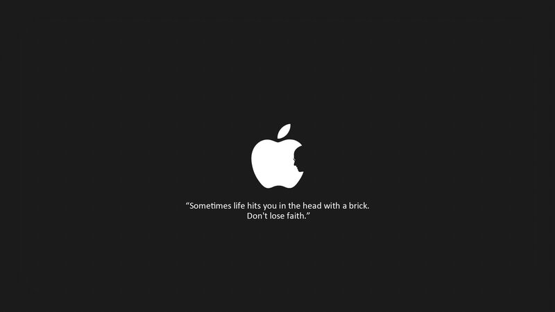 White Apple Logo — Black, Serious