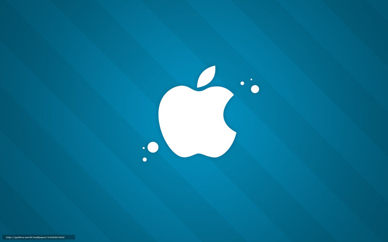 White Apple Logo — Blue, Minimalist, Vector Art, Leaf, Dots