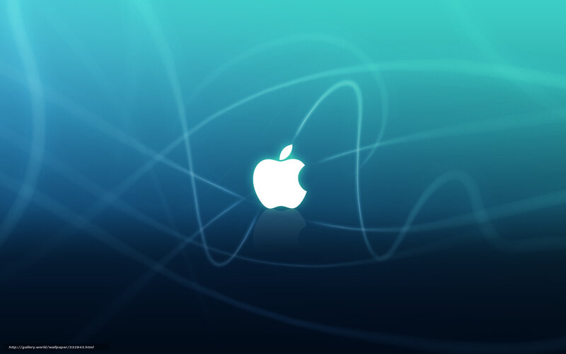 White Apple Logo — Blue, Serene