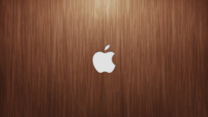 White Apple Logo — Brown