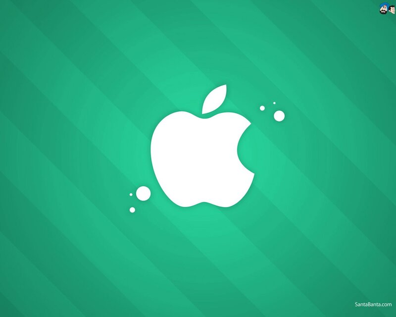 White Apple Logo — Green, Clean, Modern