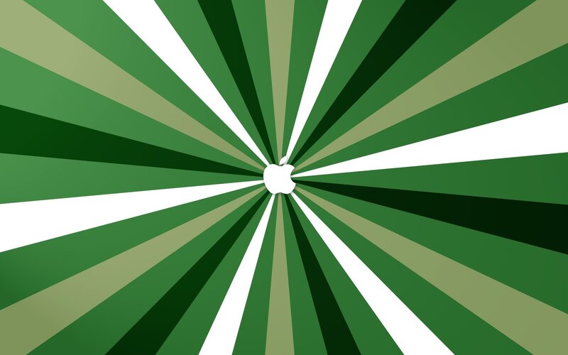 White Apple Logo — Green, Dynamic