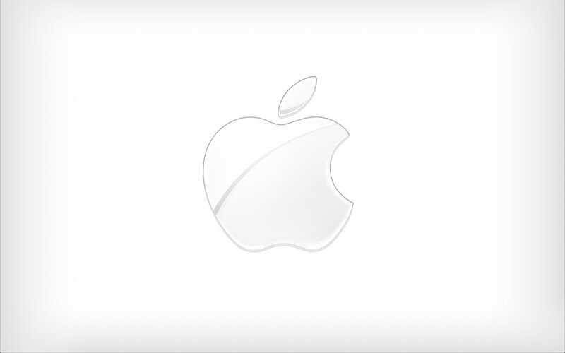 White Apple Logo — Minimalist, Vector Art