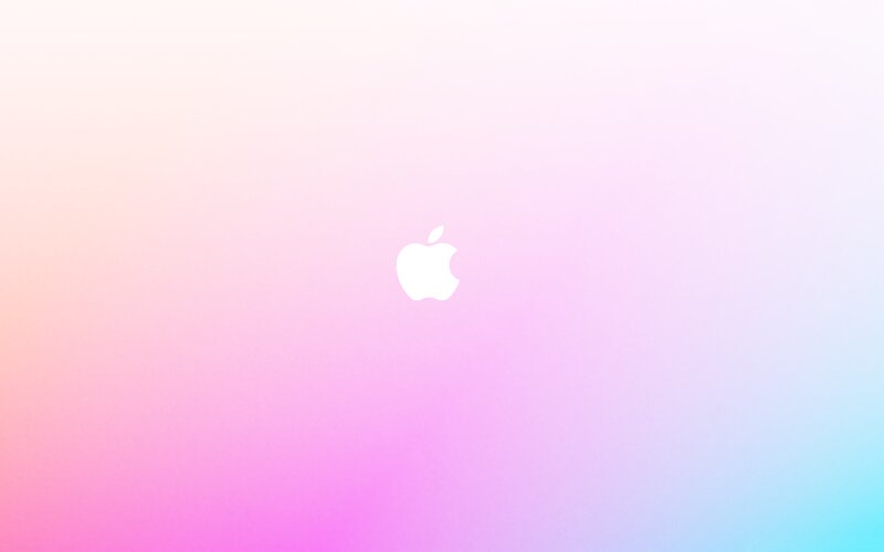 White Apple Logo — Pink, Calm