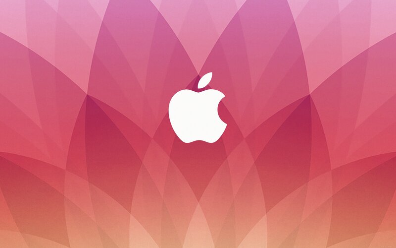 White Apple Logo — Pink