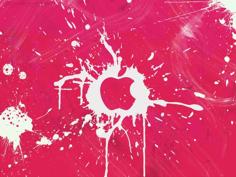 White Apple Logo — Pink, Vibrant