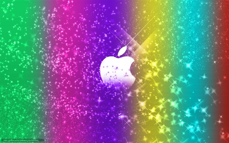 White Apple Logo — Purple