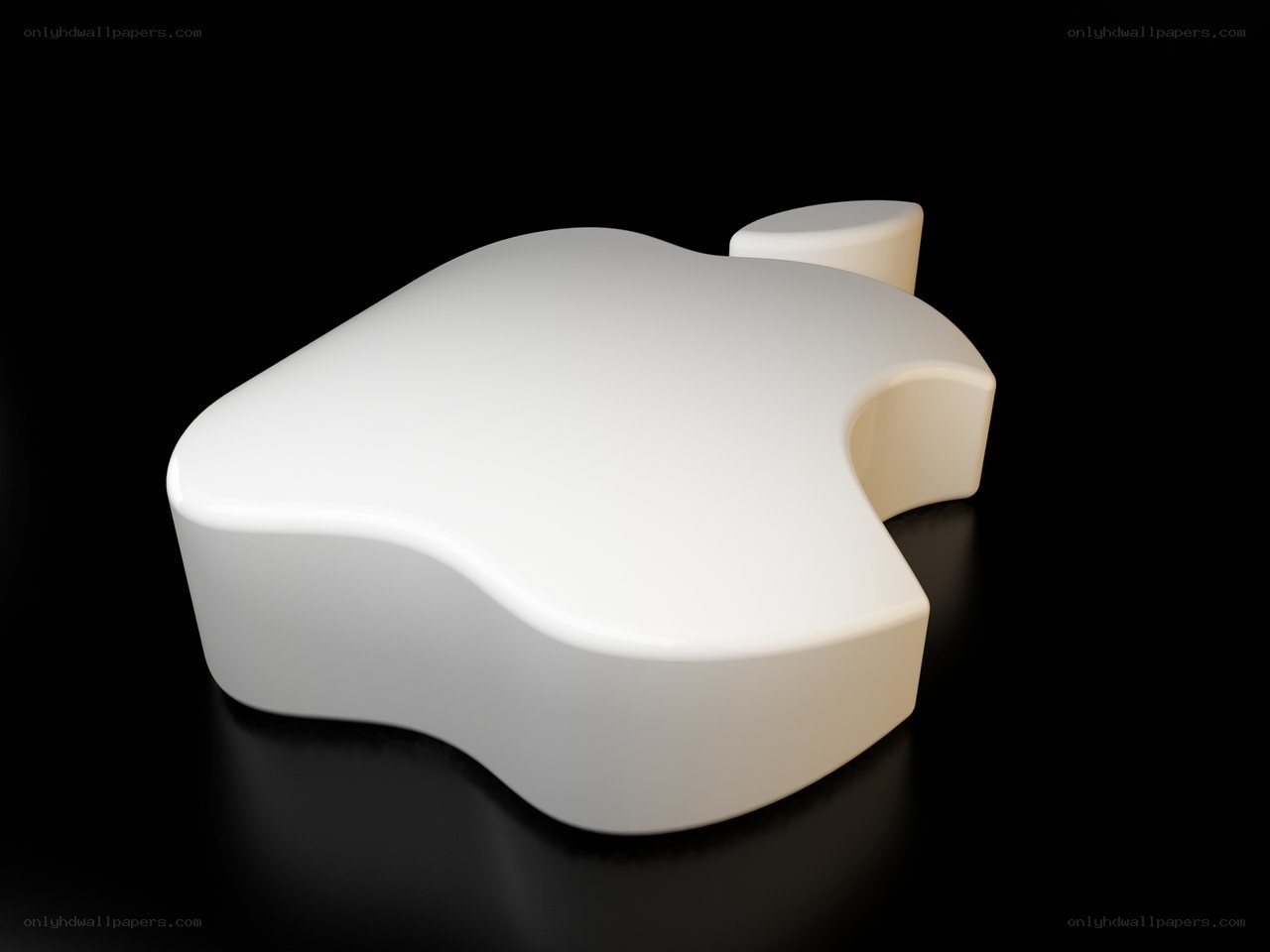 white apple logo sculpture