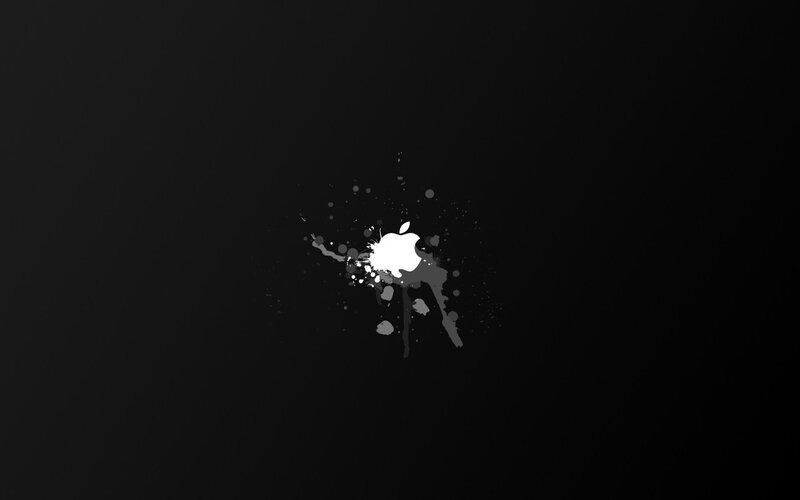 White Apple Logo Splatter
