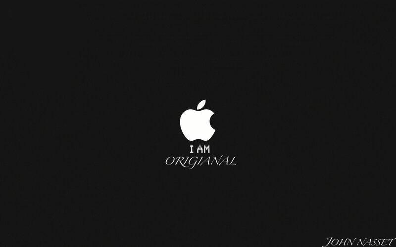 White Apple Logo — Text