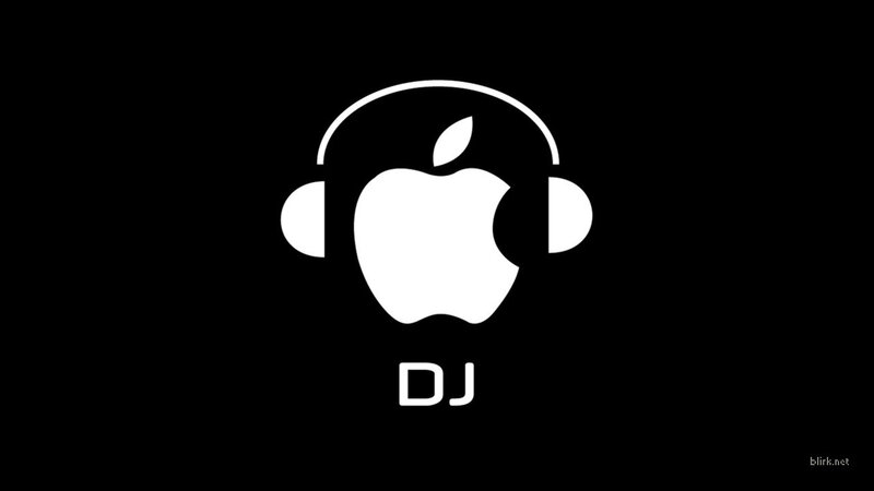 White Apple Logo with Headphones