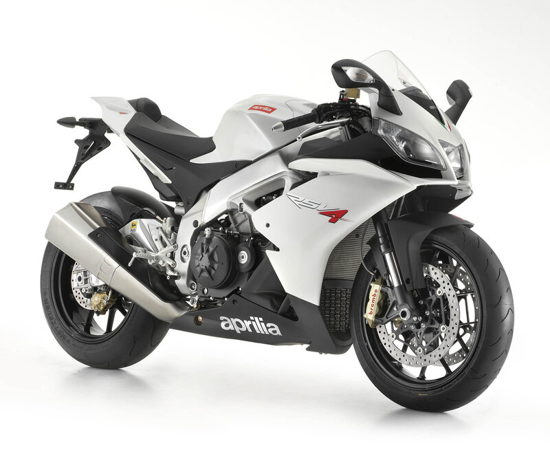 White Aprilia RSV4 motorcycle