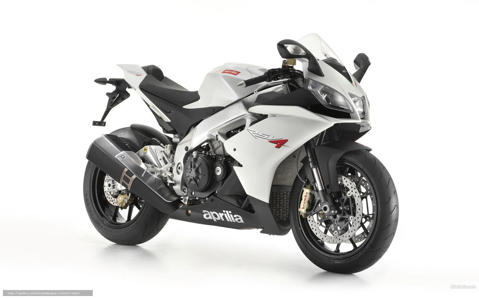 White Aprilia RSV4 motorcycle