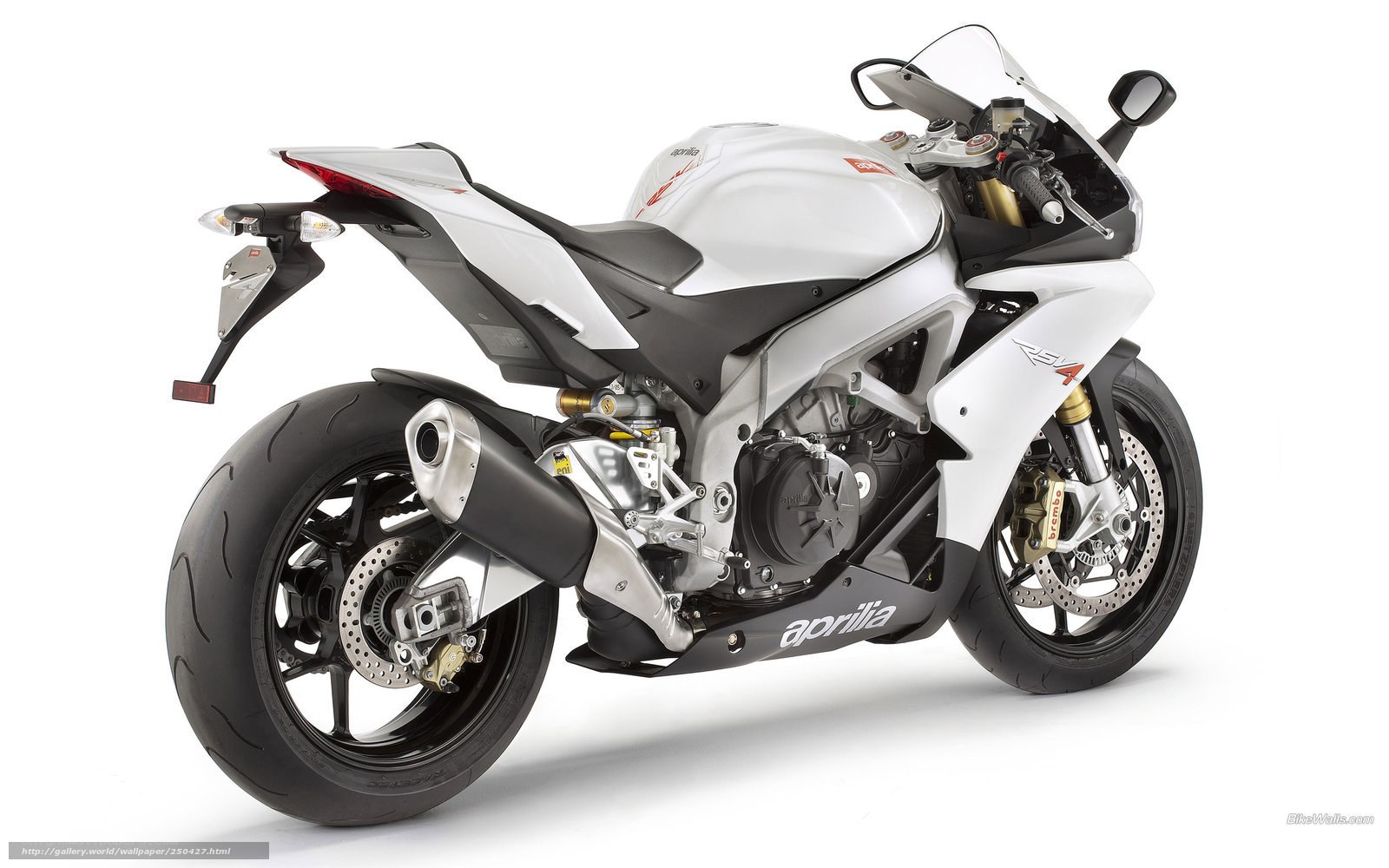 White Aprilia RSV4 motorcycle