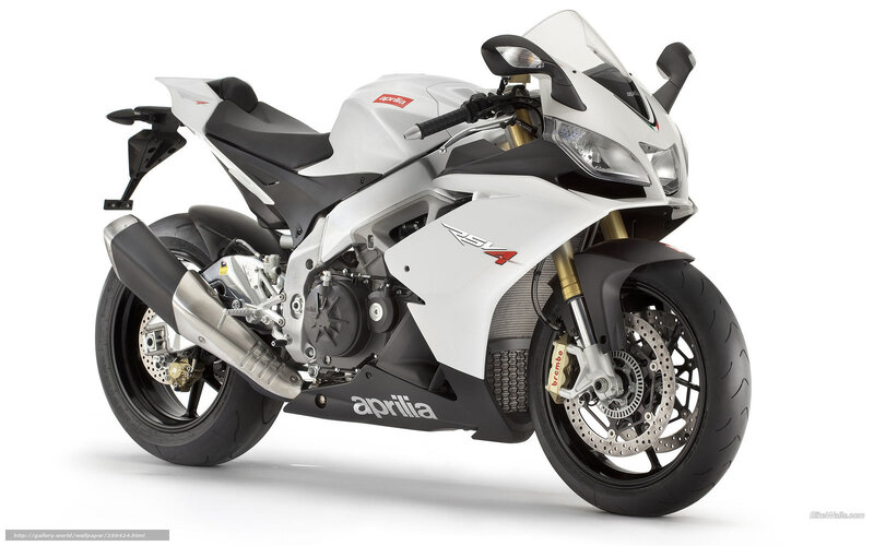 White Aprilia RSV4 Motorcycle — Neutral
