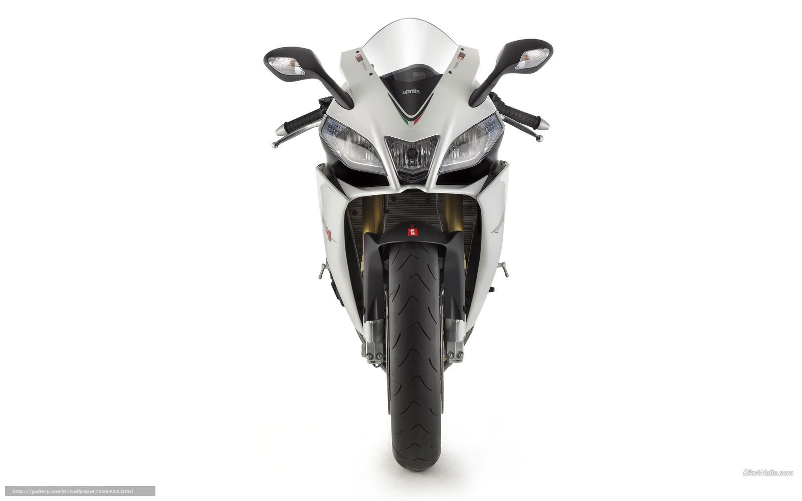 white Aprilia sport motorcycle