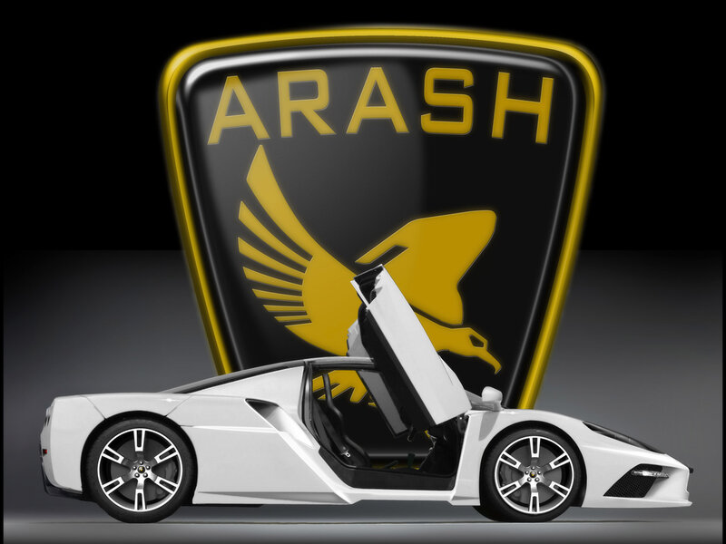 White Arash sports car